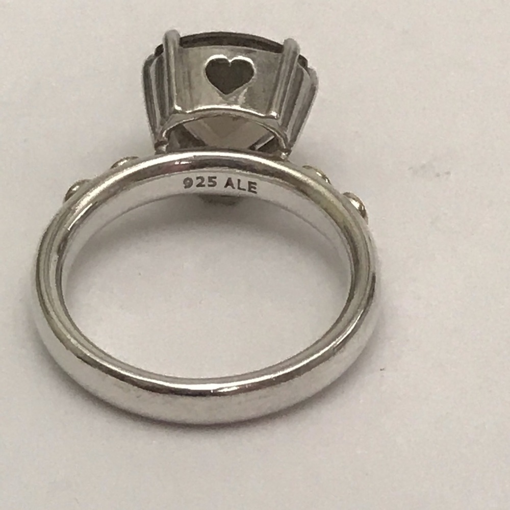 Pandora Trillion Cut Smoky Topaz Ring - Picture 7 of 9